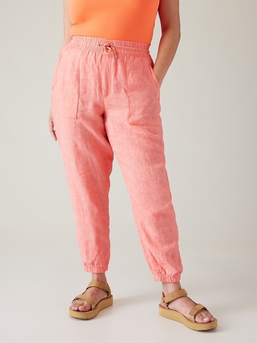 Athleta Retreat Linen Jogger Sunset Glow Size 6